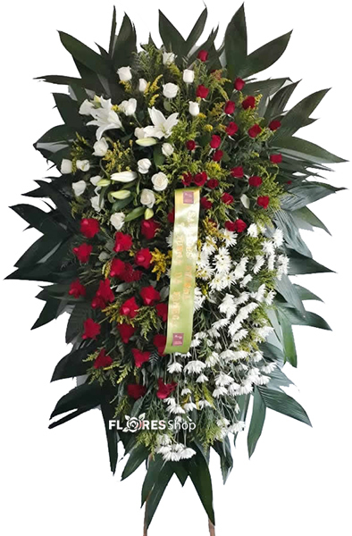 2112 Coroa para velório com flores mistas