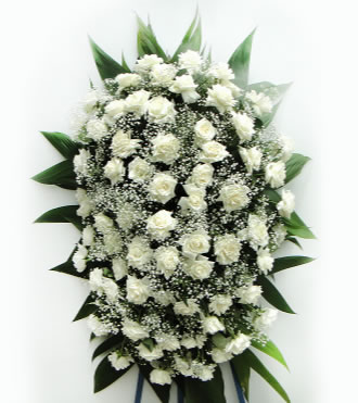 2830 Coroa de flores rosas Branca