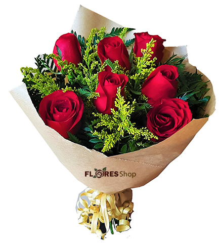 3872 Buquê com 7 rosas Kraft