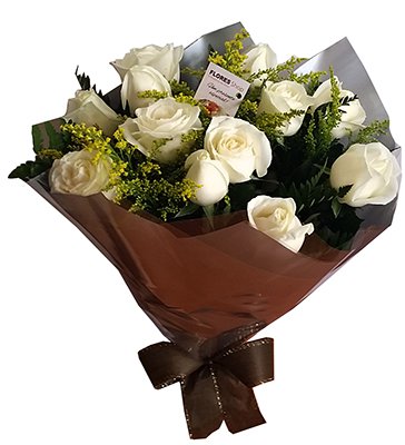 441 Um Charme | Buquê rosas brancas