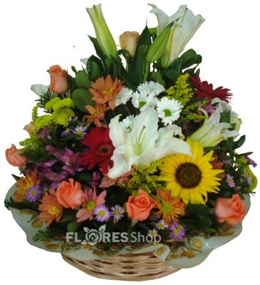 497 Elegância Cesta com Flores mistas