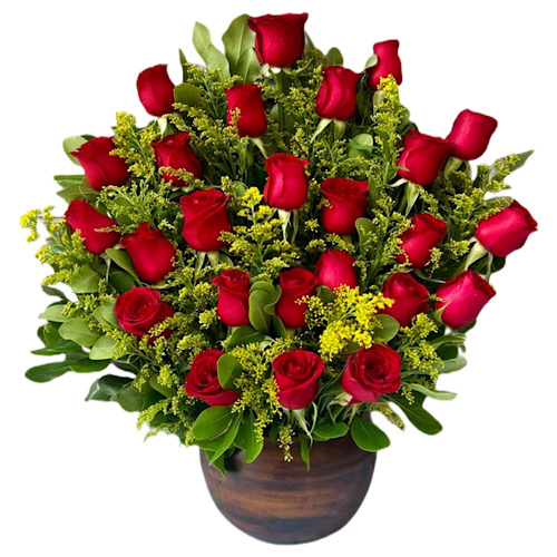 6419 Arranjo de rosa vermelha
