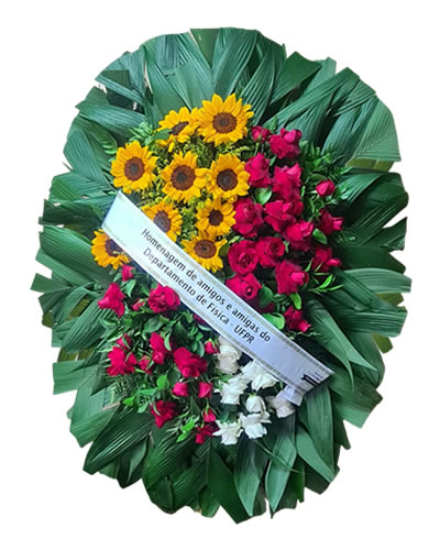 6853 Coroa especial Girassól e rosas