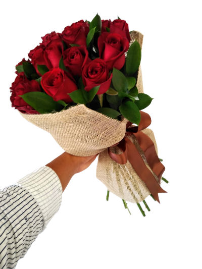 6112 Buquê com 12 Rosas Vermelhas