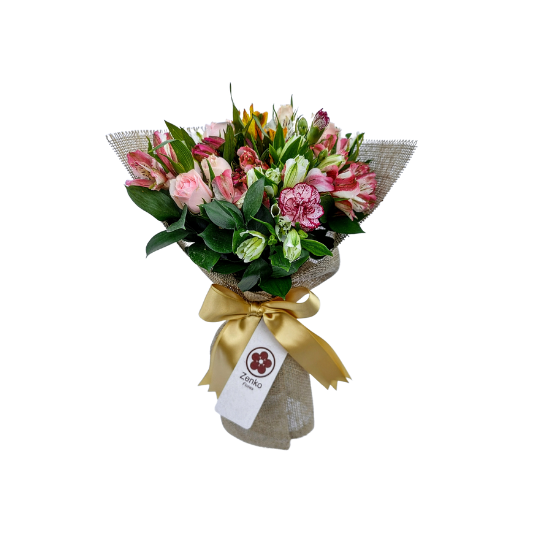 6317 Buquê de Alstreomerias e Mini Rosas.