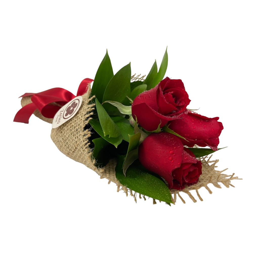 6532 Buquê com três Rosas vermelhas